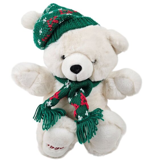 Kmart Other - Kmart Holiday Bear Plush 10th Anniversary Limited Edition 1996 Green Hat Scarf